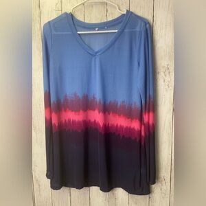 Vibrant Blue and Pink Women's Top size medium
